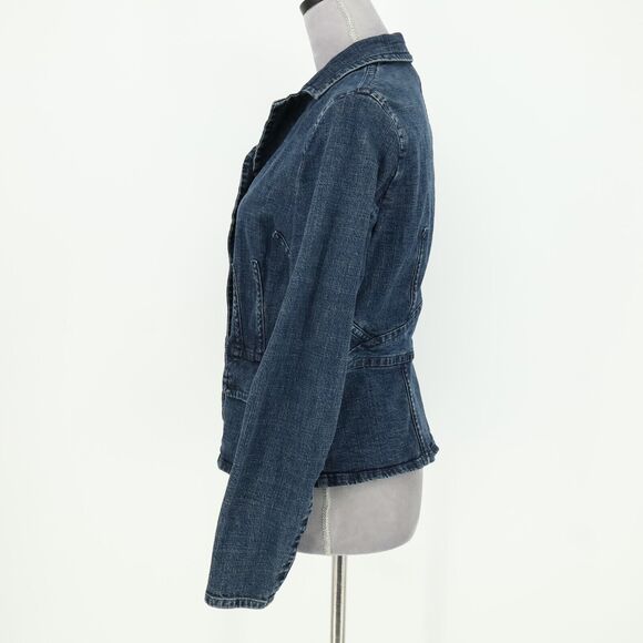 Nine West Jacket Womens Medium Blue Cotton Stretch Jean Denim Preppy Vintage - Picture 14 of 15